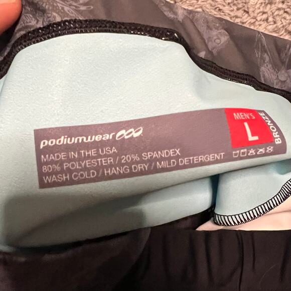 Podiumwear Cycling Shorts Mens Large Padded Bike Riding Gray Animal Print - Picture 4 of 7